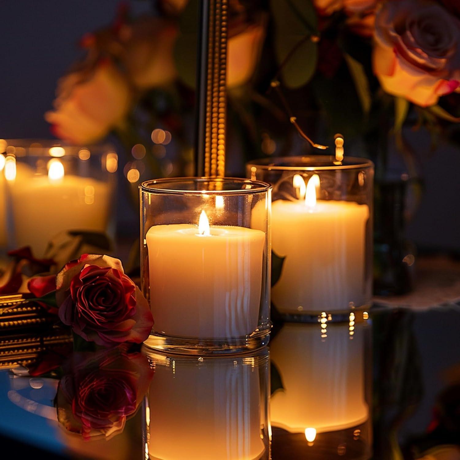 Paquete de 15 tarros de vela de vidrio SUPMIND 198ml con tapa de bambú