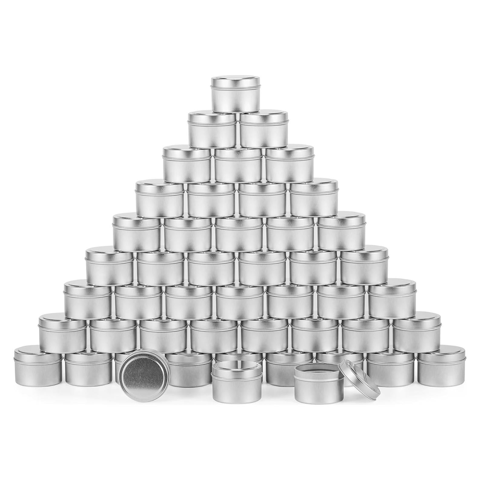 Paquete de 48 tarros de vela de 120 ml BOTINXIS plateados