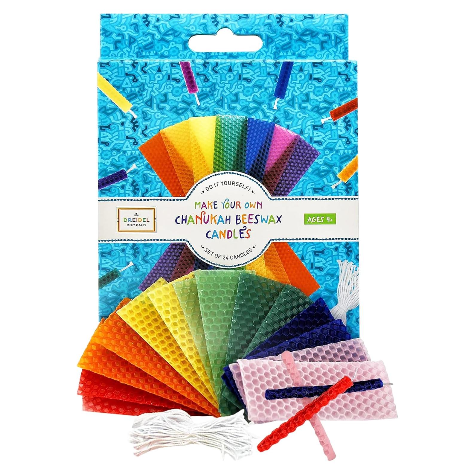 Kit de Velas de Cera de Abeja La Compañía Dreidel - DIY 24 Velas