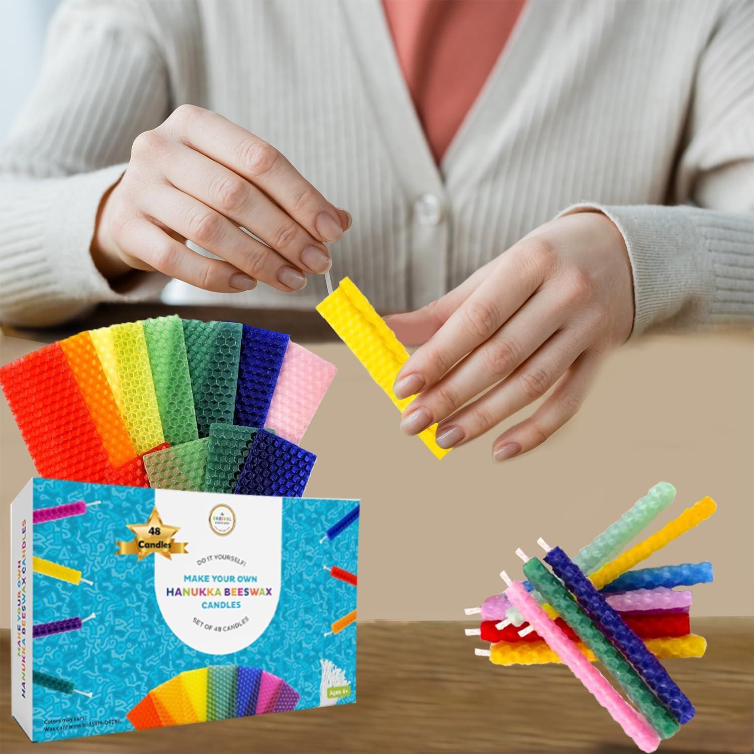 Kit de Velas de Cera de Abeja La Compañía Dreidel - DIY 24 Velas