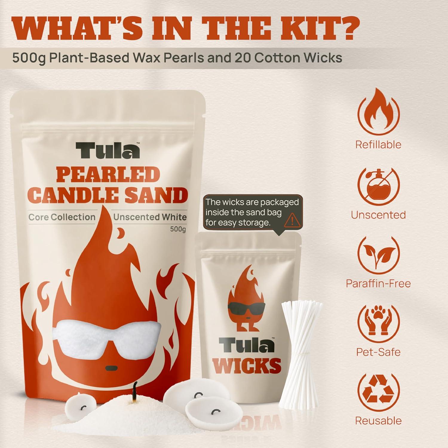 Kit de Velas Perladas Tula 500g - Cera a Base de Plantas