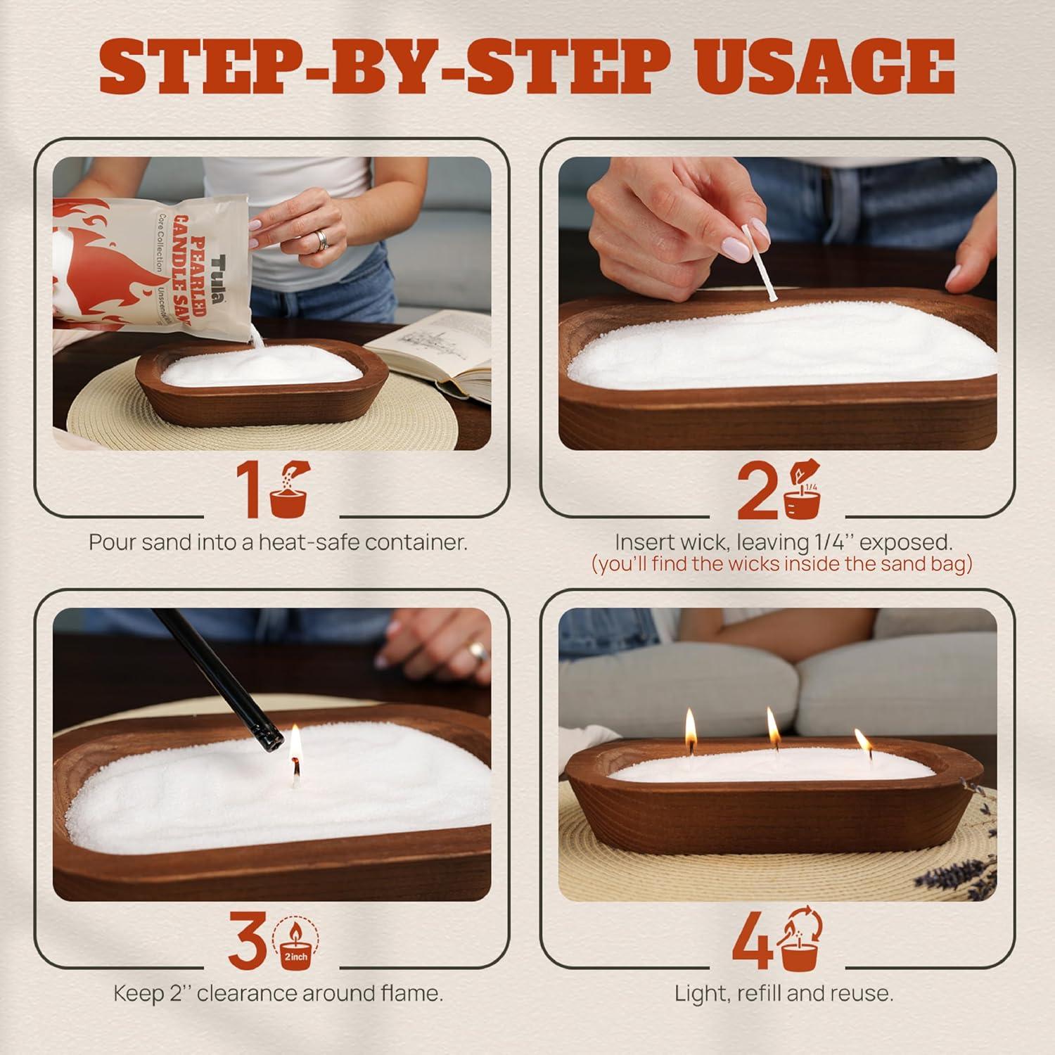 Kit de Velas Perladas Tula 500g - Cera a Base de Plantas