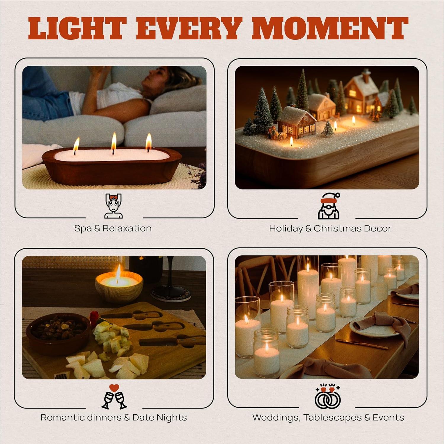 Kit de Velas Perladas Tula 500g - Cera a Base de Plantas