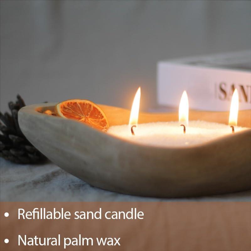 Kit de Velas DIY GrusoSP con Tazón de Madera y 30 Mechas