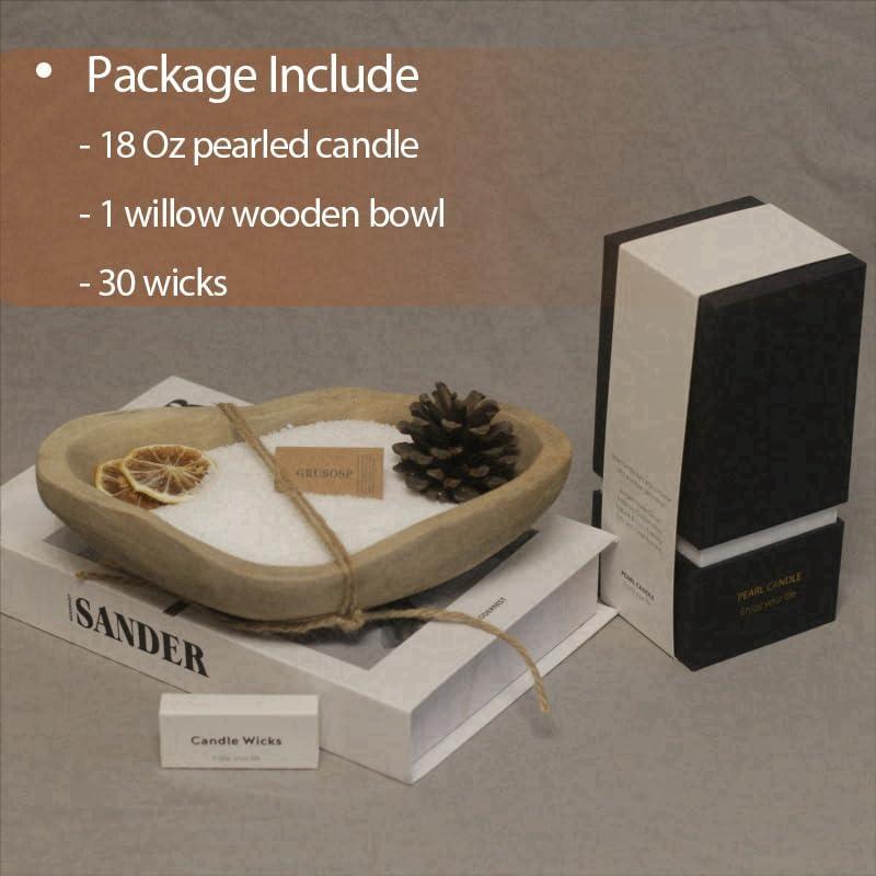 Kit de Velas DIY GrusoSP con Tazón de Madera y 30 Mechas