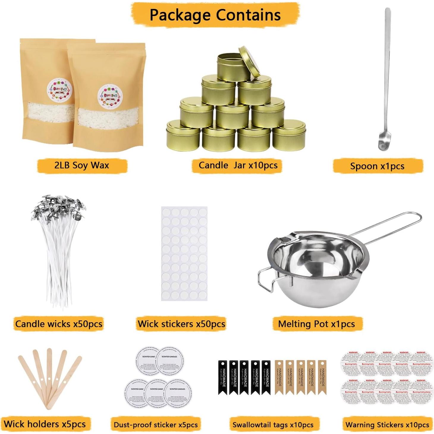Kit de Fabricación de Velas Blingfun - 0.91 kg Cera Soja DIY