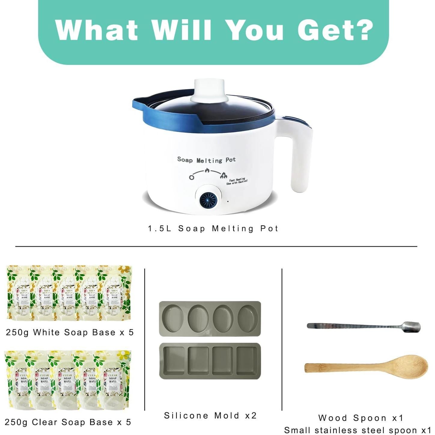 Kit de Fabricación de Jabón PIUH 2.27 kg con Olla Derretidora