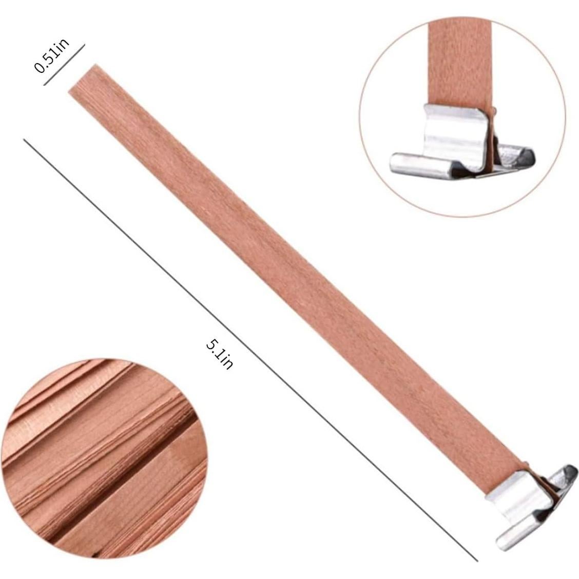 Kit 100 Mechas de Madera para Velas XBTEBBWL 13x1.27cm