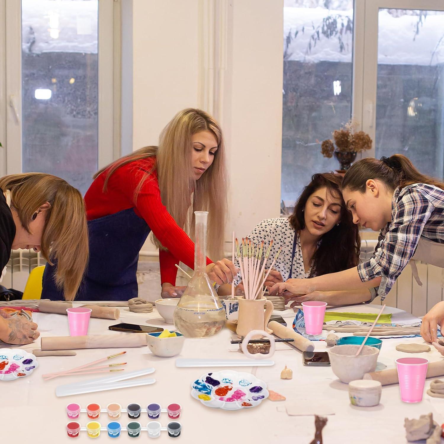 Kit de Pintura de Velas Resholder 64 Pcs - 16 Velas Blancas, 24 Pinceles, 96 Colores