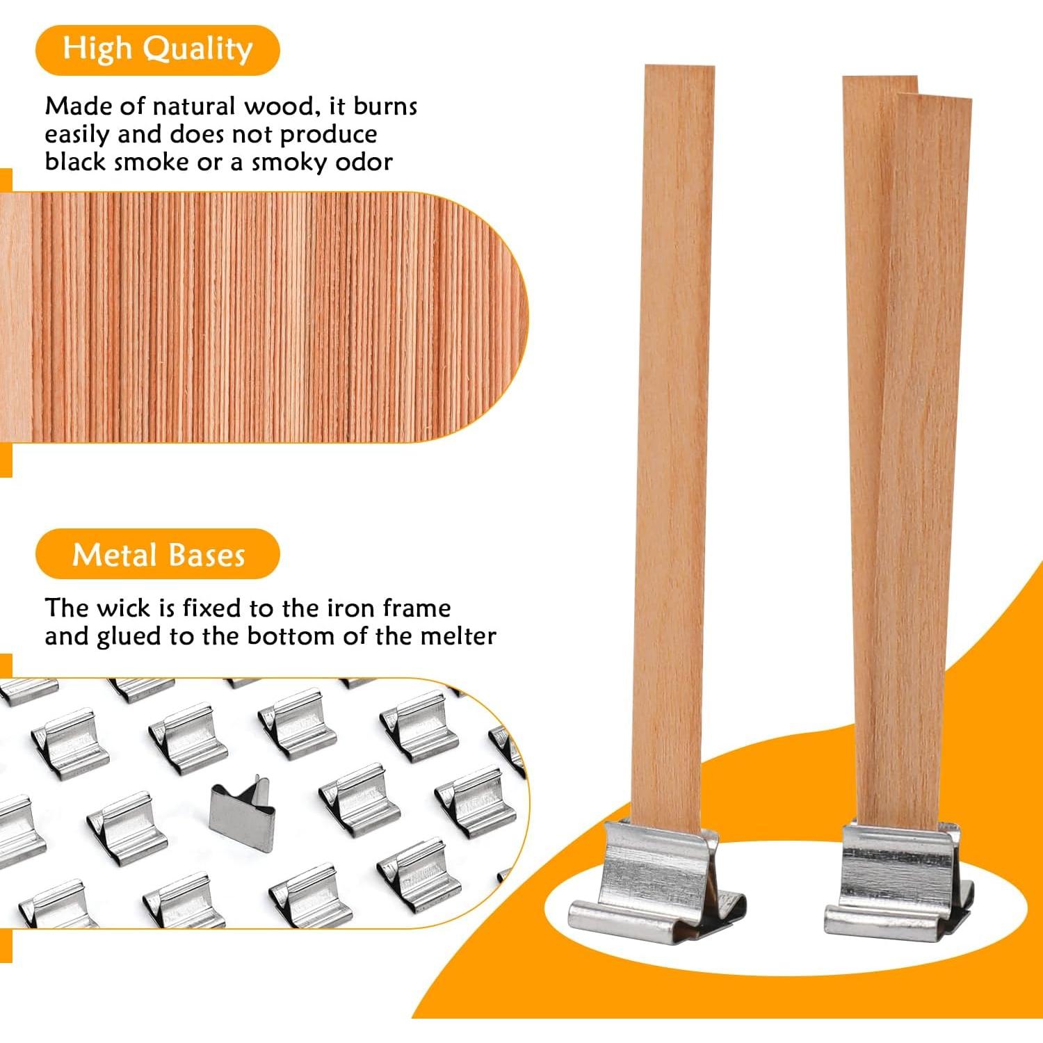 Kit Completo de Mechas de Madera Blingfun 150pcs para Velas