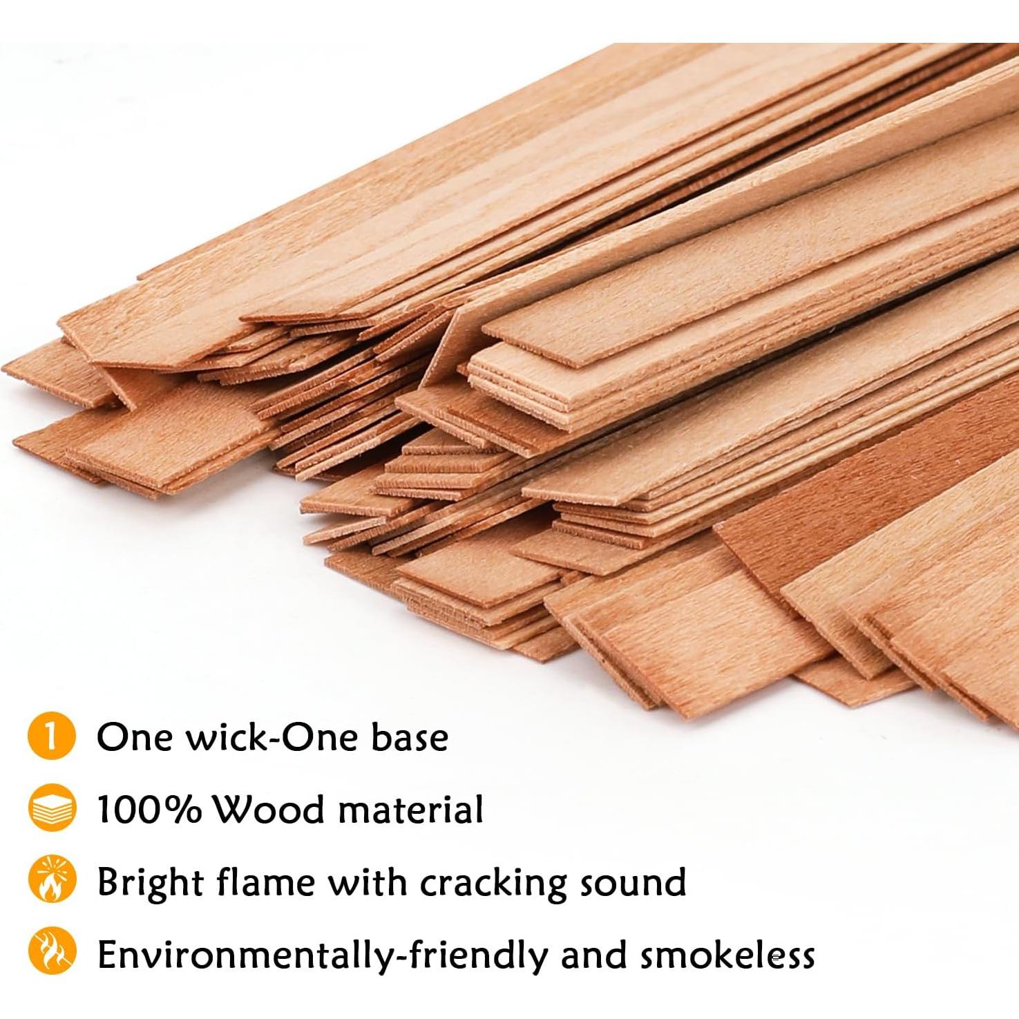 Kit Completo de Mechas de Madera Blingfun 150pcs para Velas