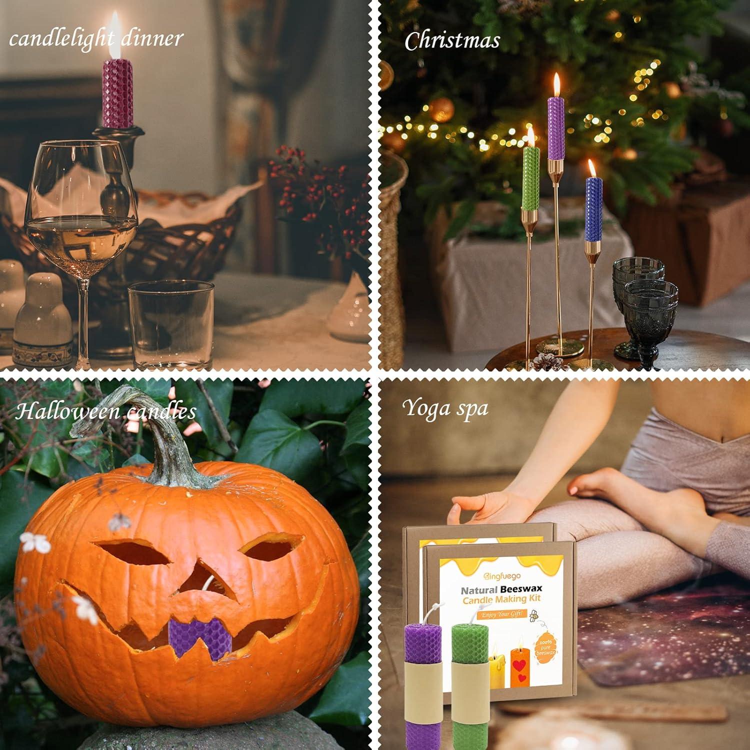 Kit de Velas de Cera de Abeja Bingfuego para Niños - 12 Hojas