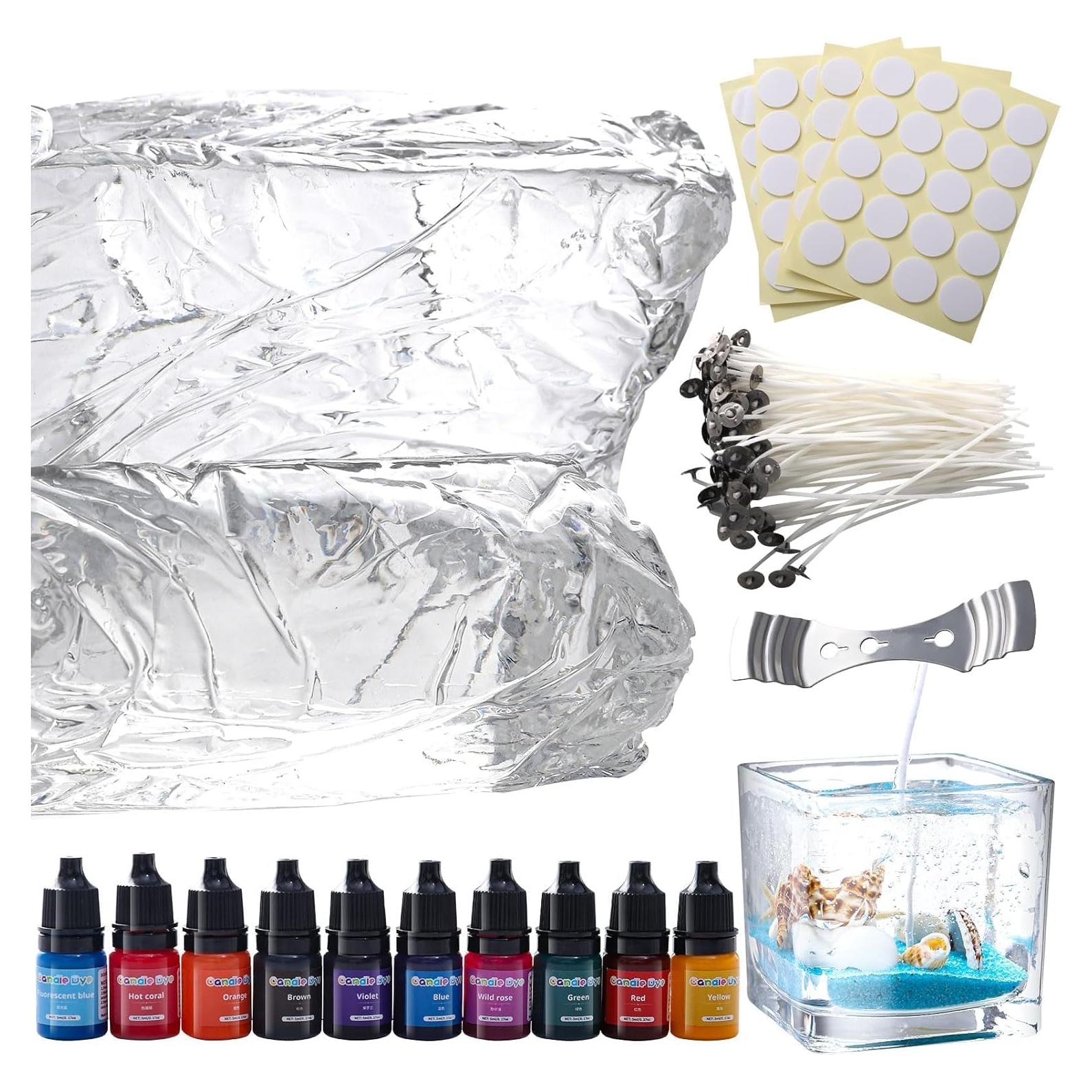 Cera de Gel para Velas Sel Natural 2 kg + 100 Mechas y Tintes