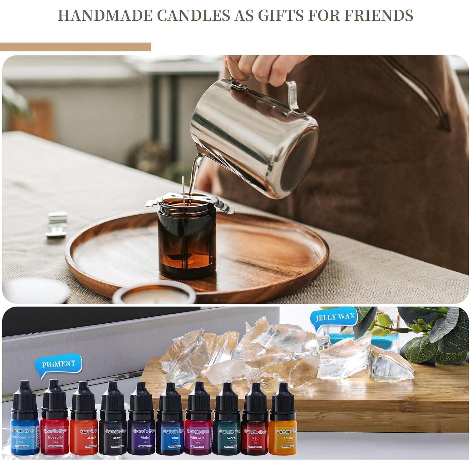 Cera de Gel para Velas Sel Natural 2 kg + 100 Mechas y Tintes