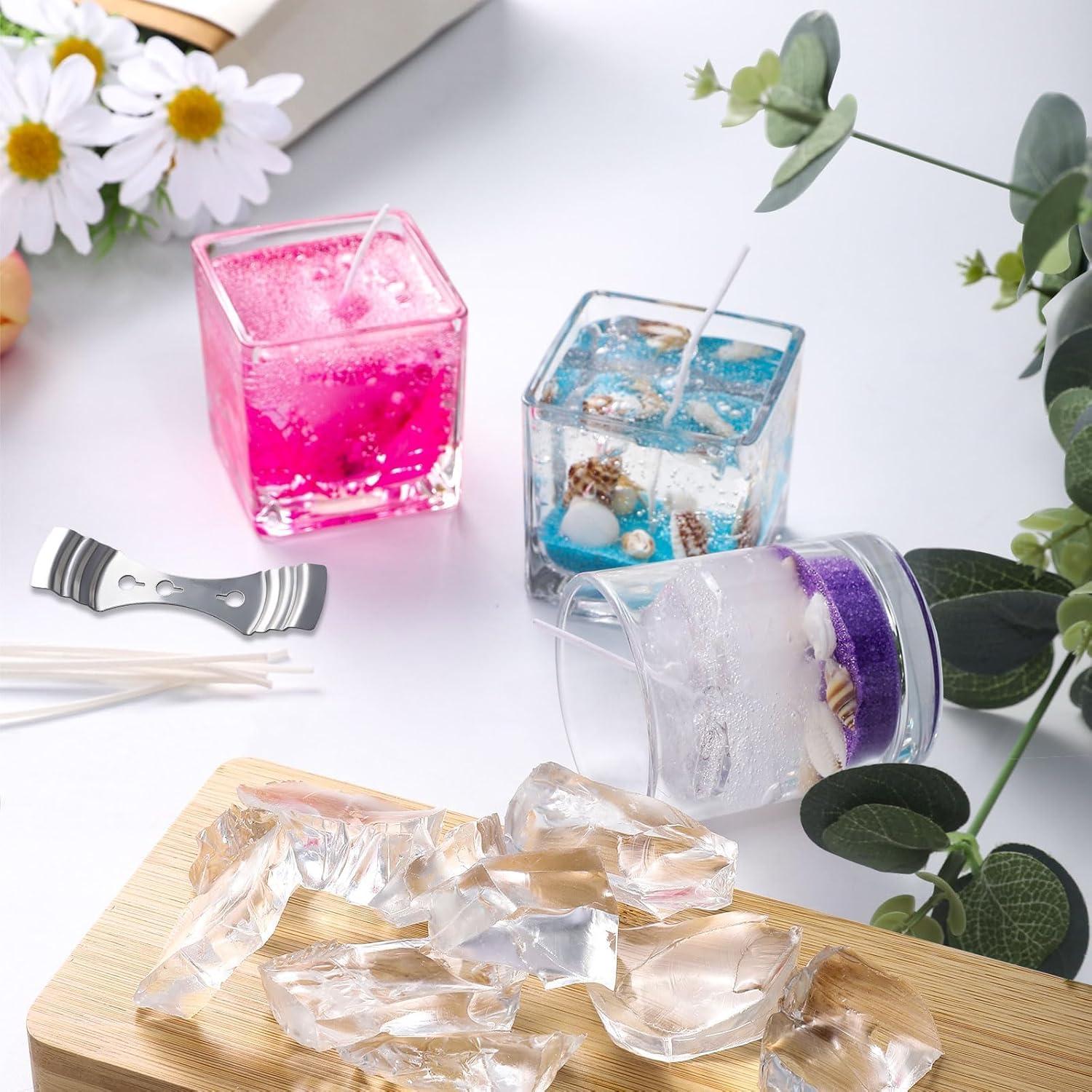 Cera de Gel para Velas Sel Natural 2 kg + 100 Mechas y Tintes