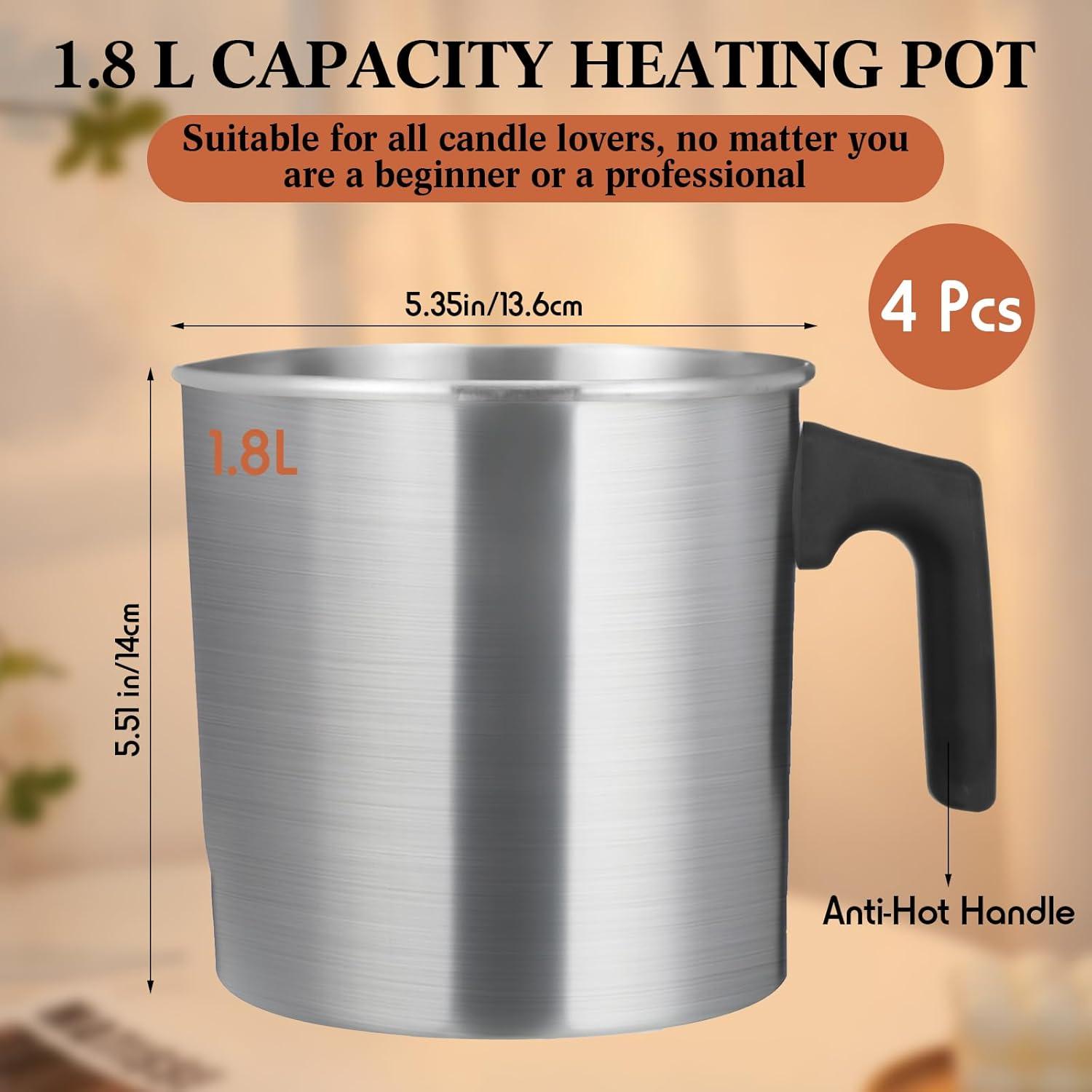 Ollas de Vertido para Velas Ziliny - 4 Pcs Aluminio 1.8 L