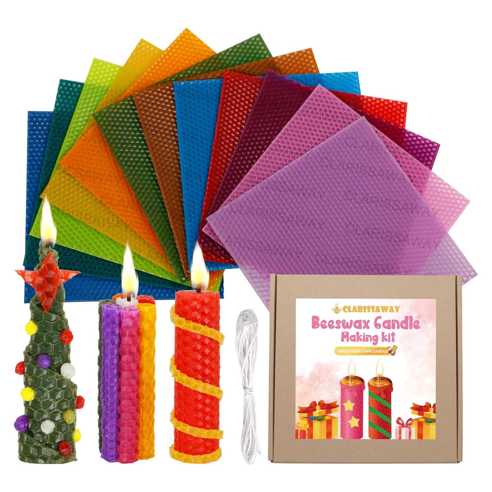 Kit de Fabricación de Velas de Cera de Abeja Clarissaway - 12 Piezas