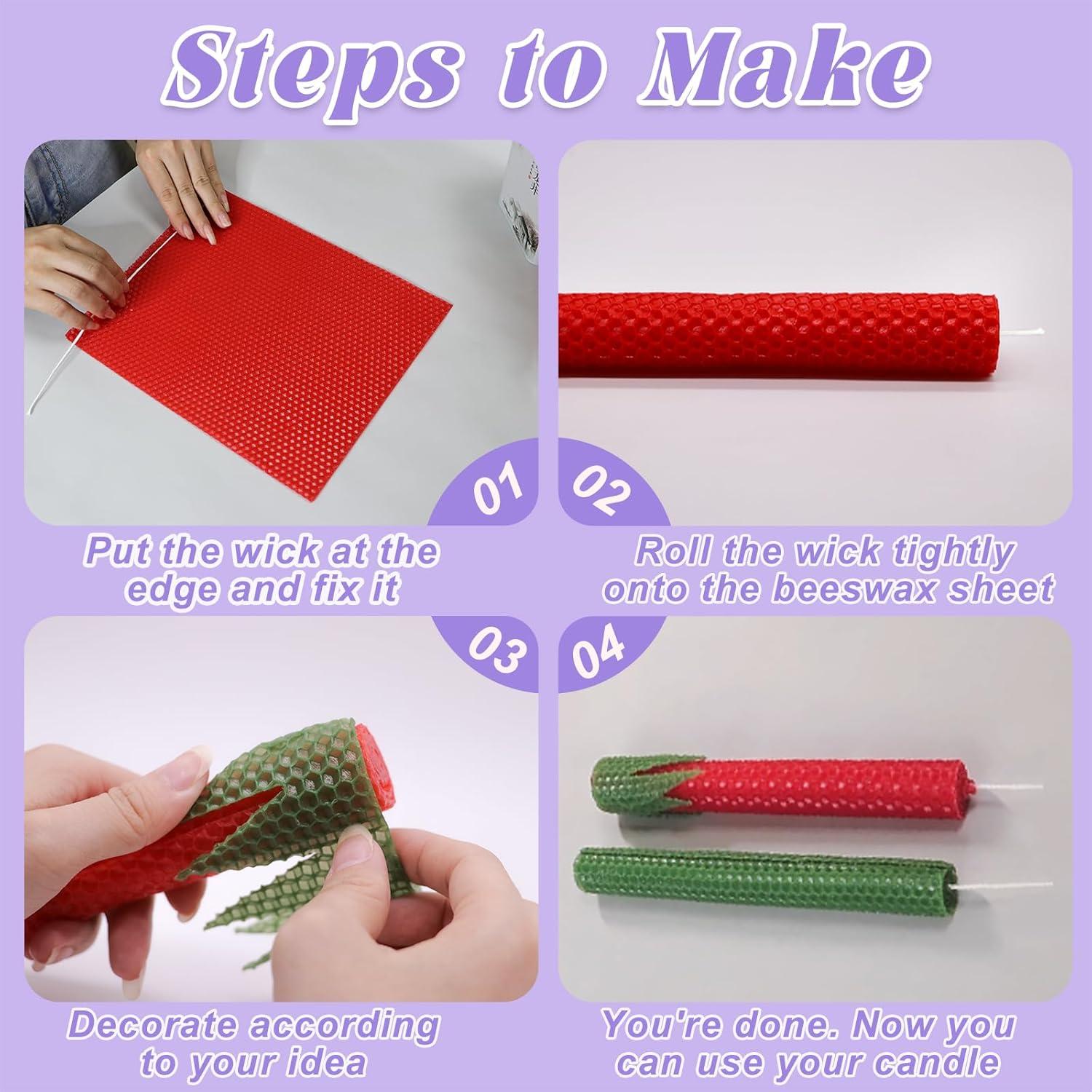 Kit de Fabricación de Velas de Cera de Abeja Clarissaway - 12 Piezas