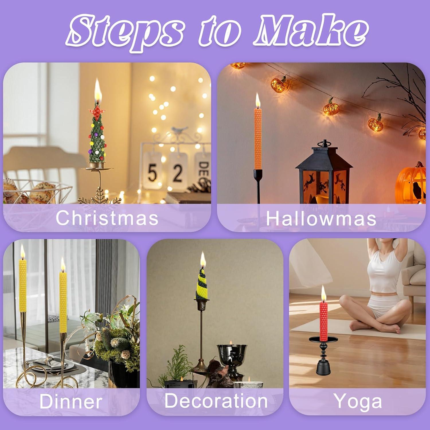 Kit de Fabricación de Velas de Cera de Abeja Clarissaway - 12 Piezas