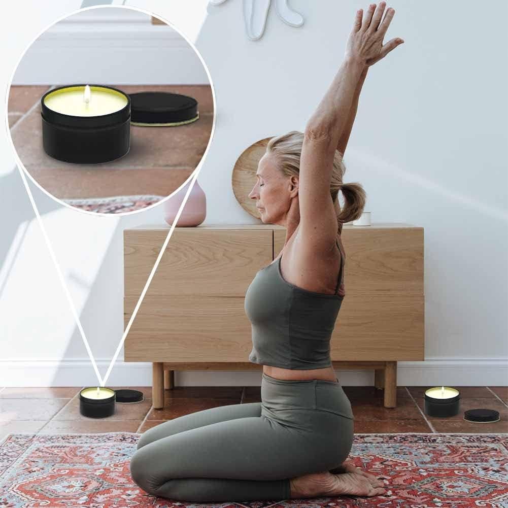 Latas de Vela Bunhut 5 oz Paquete de 24 Tarros Negros