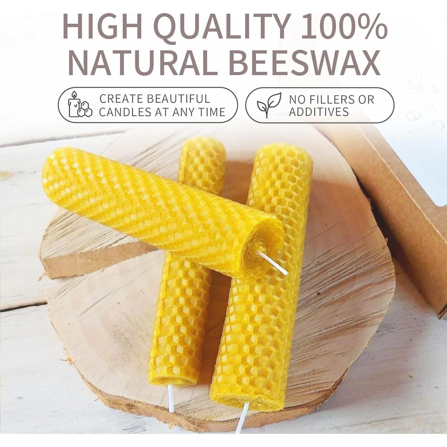 30 Hojas de Cera de Abeja Natural para Velas y Colmenas 41.5x19.5cm