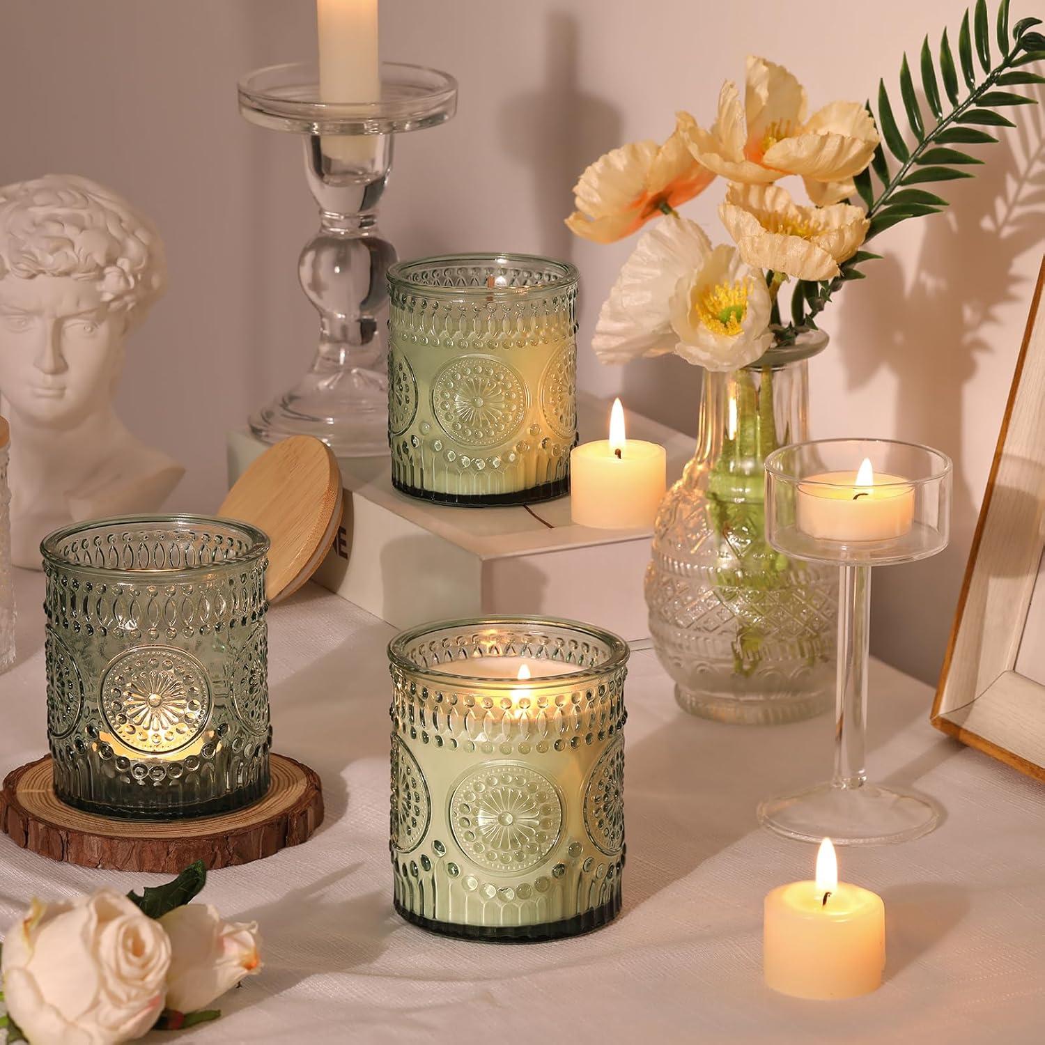 10 Tarros de Vidrio para Hacer Velas DARJEN 211.65 g Verde