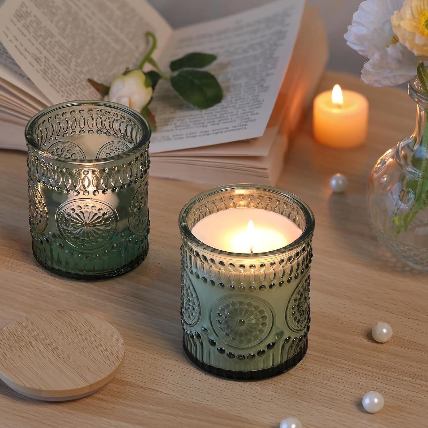 10 Tarros de Vidrio para Hacer Velas DARJEN 211.65 g Verde