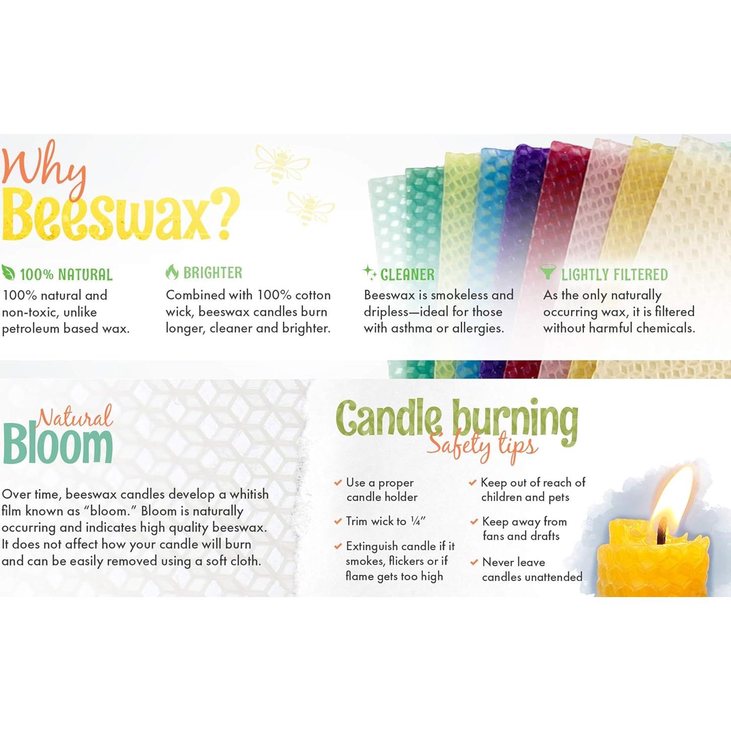 Kit de Velas de Cera de Abeja Toadily Handmade - 10 Hojas Pastel