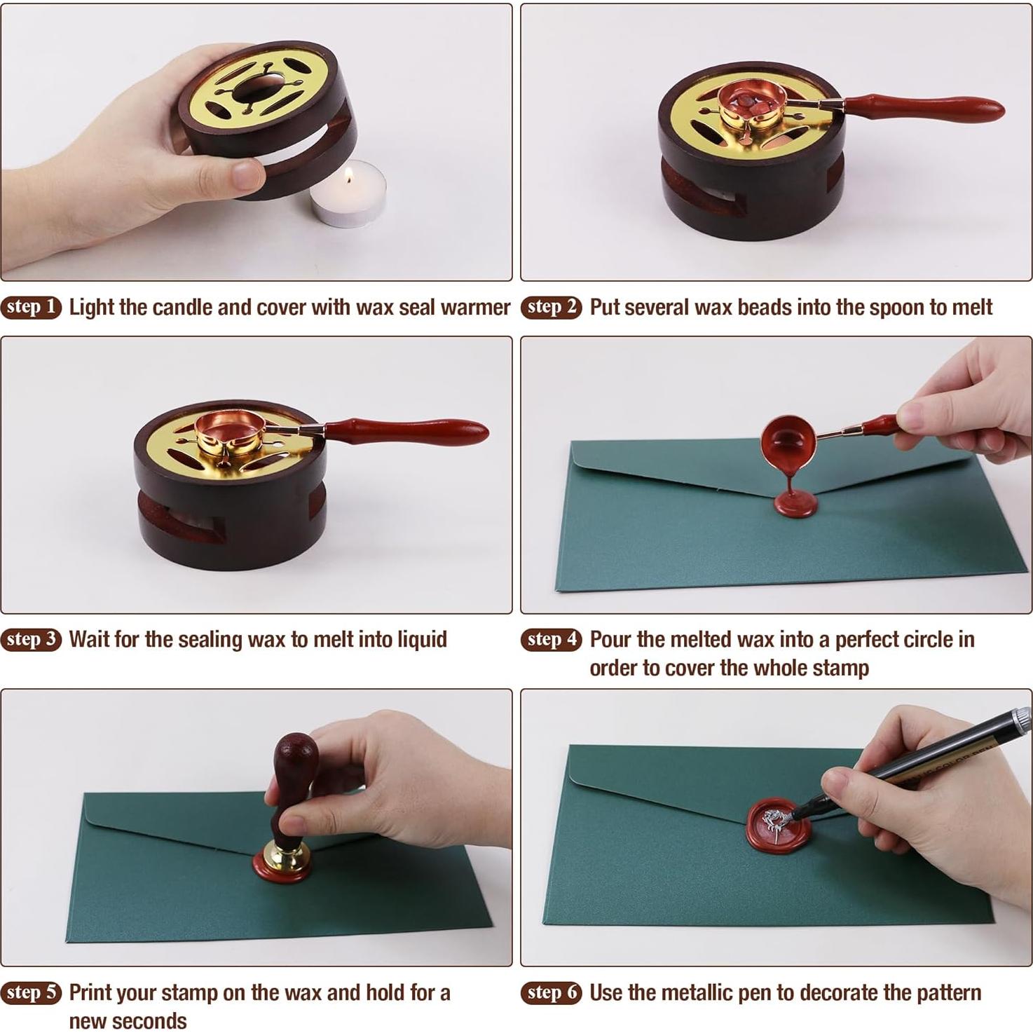 Kit de Sello de Cera TRINIDa 624 Pcs 24 Colores para DIY