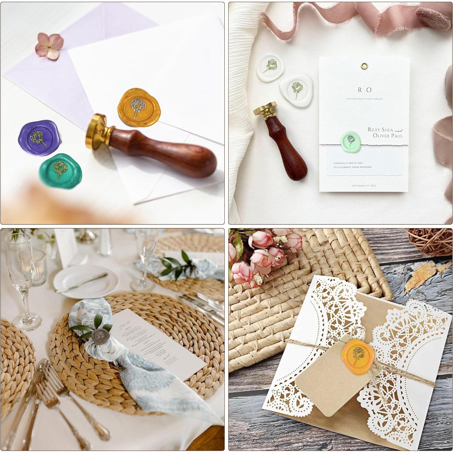 Kit de Sello de Cera TRINIDa 624 Pcs 24 Colores para DIY