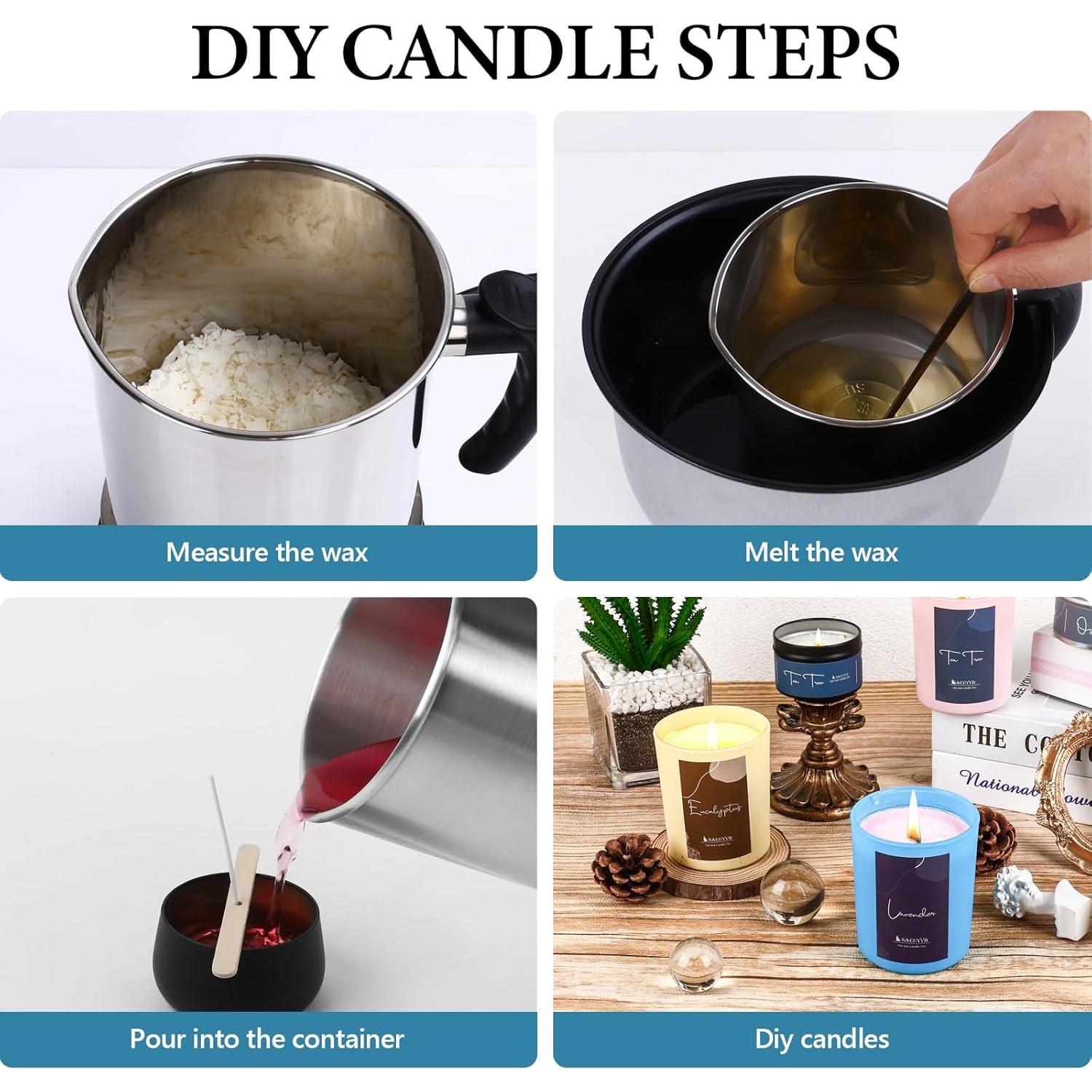 Kit de Fabricación de Velas SAEUYVB Cera de Soja 4.54 kg