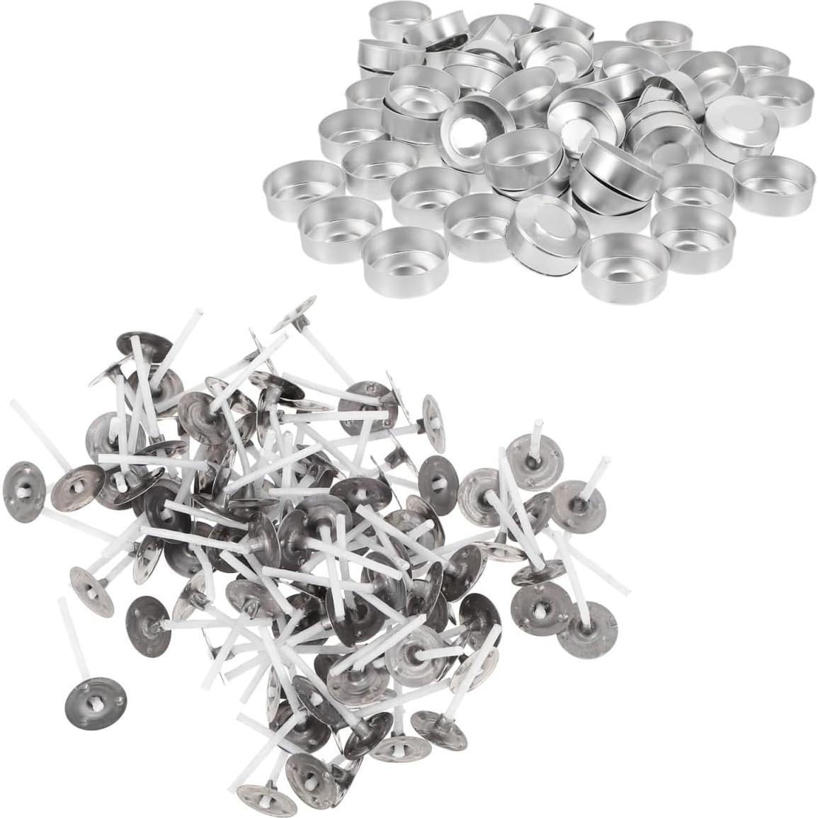 Kit 100 Soportes de Aluminio para Velas Tea Light EXCEART