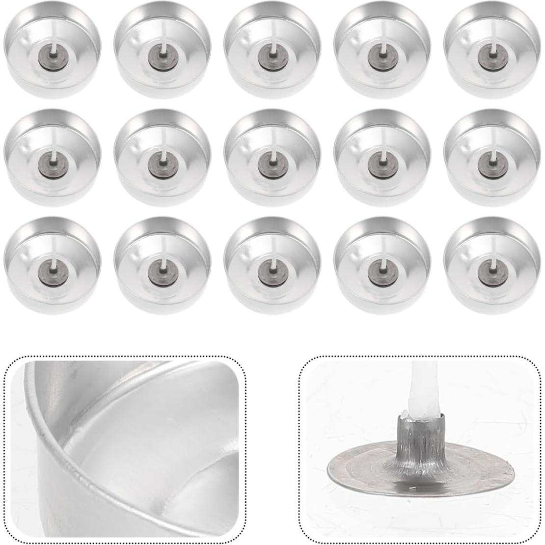 Kit 100 Soportes de Aluminio para Velas Tea Light EXCEART