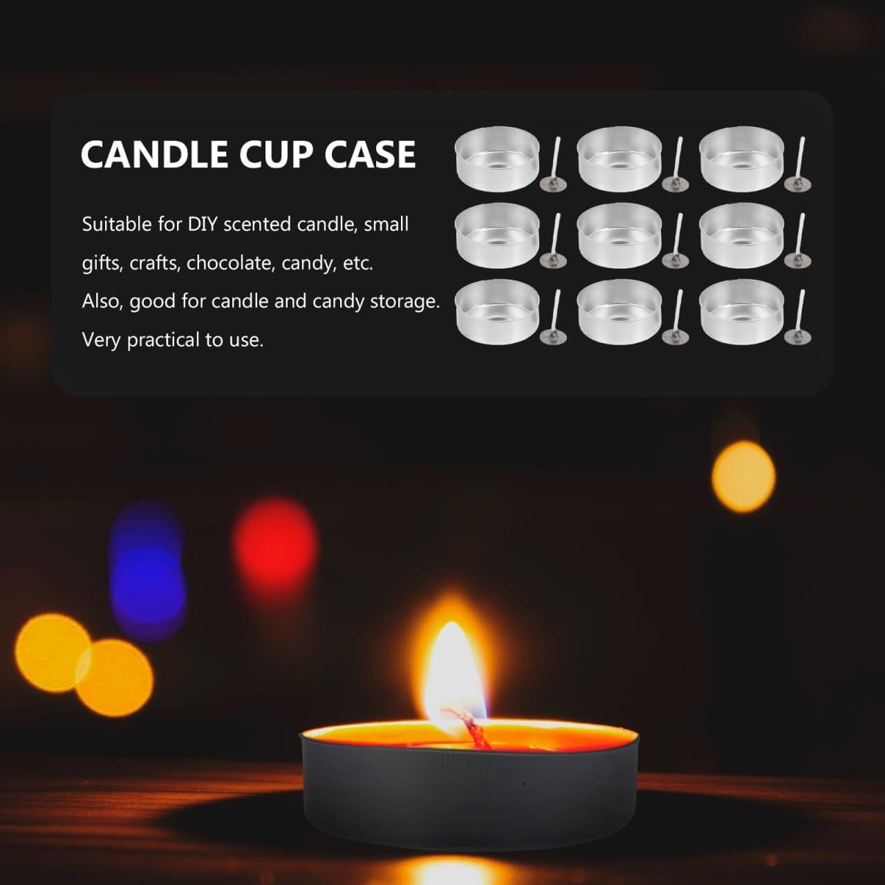 Kit 100 Soportes de Aluminio para Velas Tea Light EXCEART