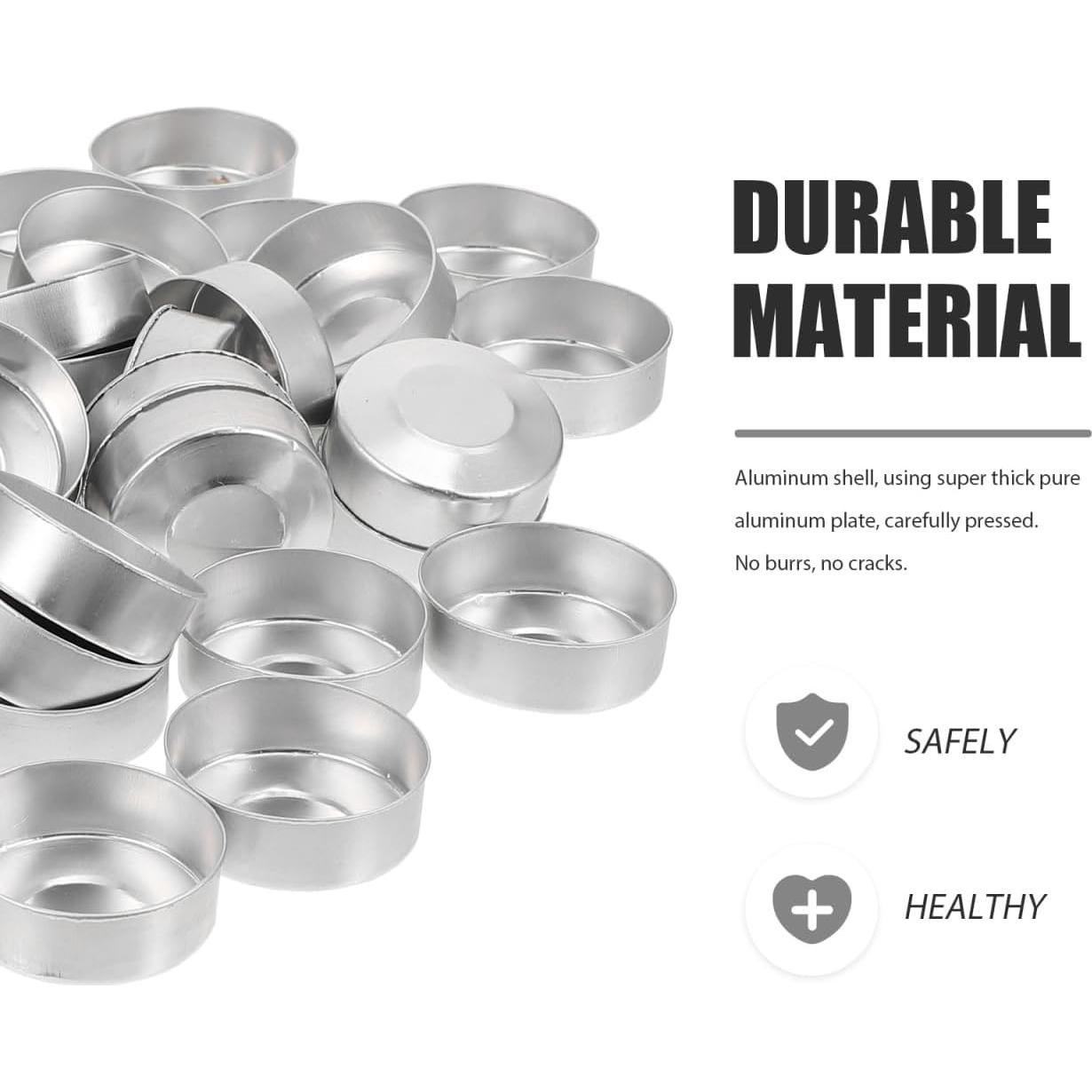 Kit 100 Soportes de Aluminio para Velas Tea Light EXCEART