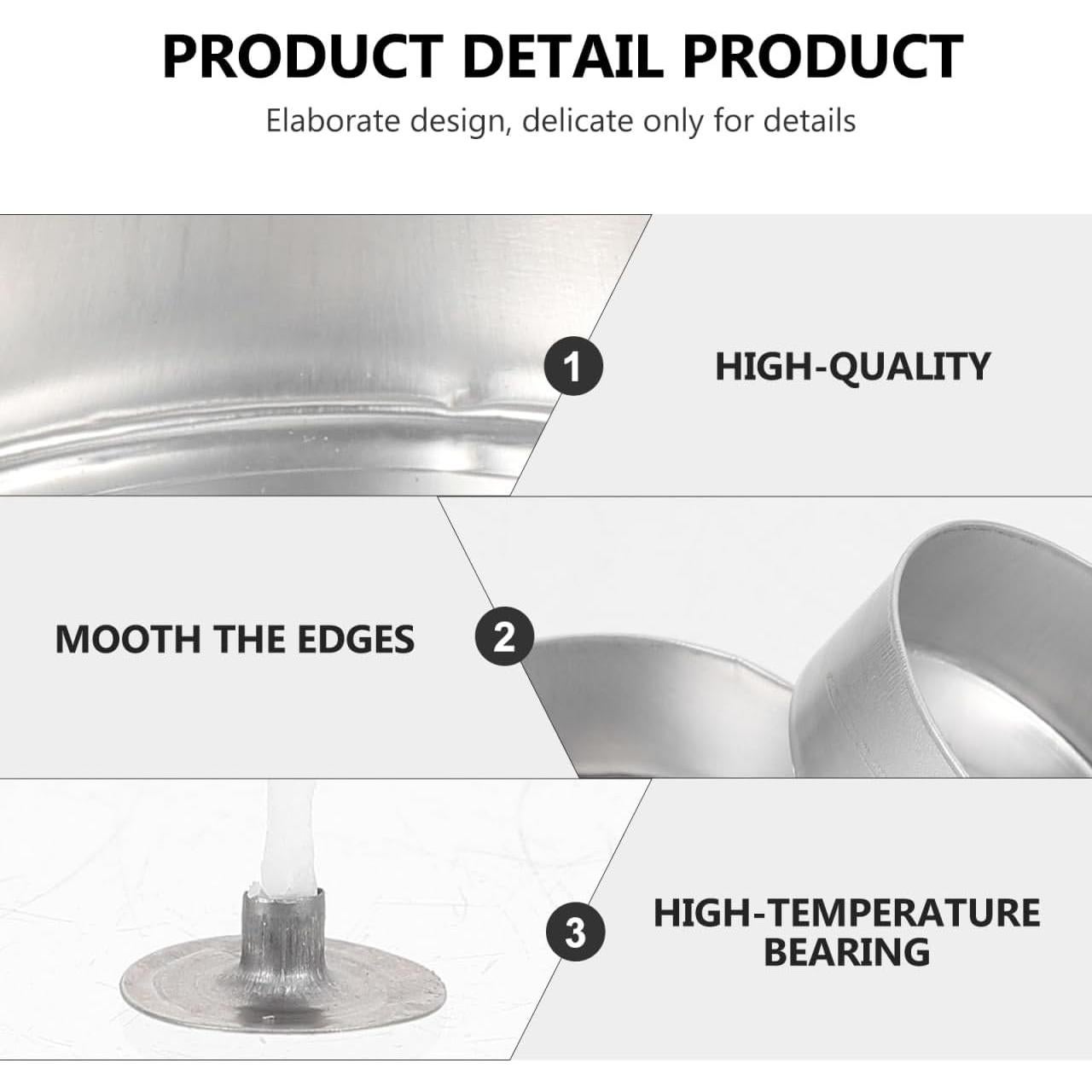 Kit 100 Soportes de Aluminio para Velas Tea Light EXCEART