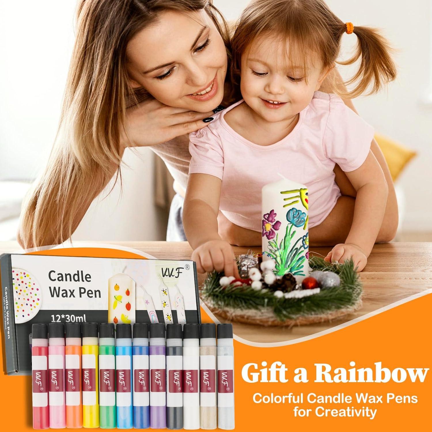 Juego de Bolígrafos de Cera VVF - 12 Colores para Velas DIY