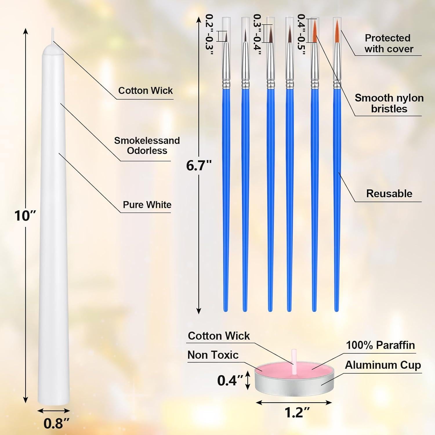 Kit de Pintura de Velas DIY MTLEE 78 Piezas Multicolor