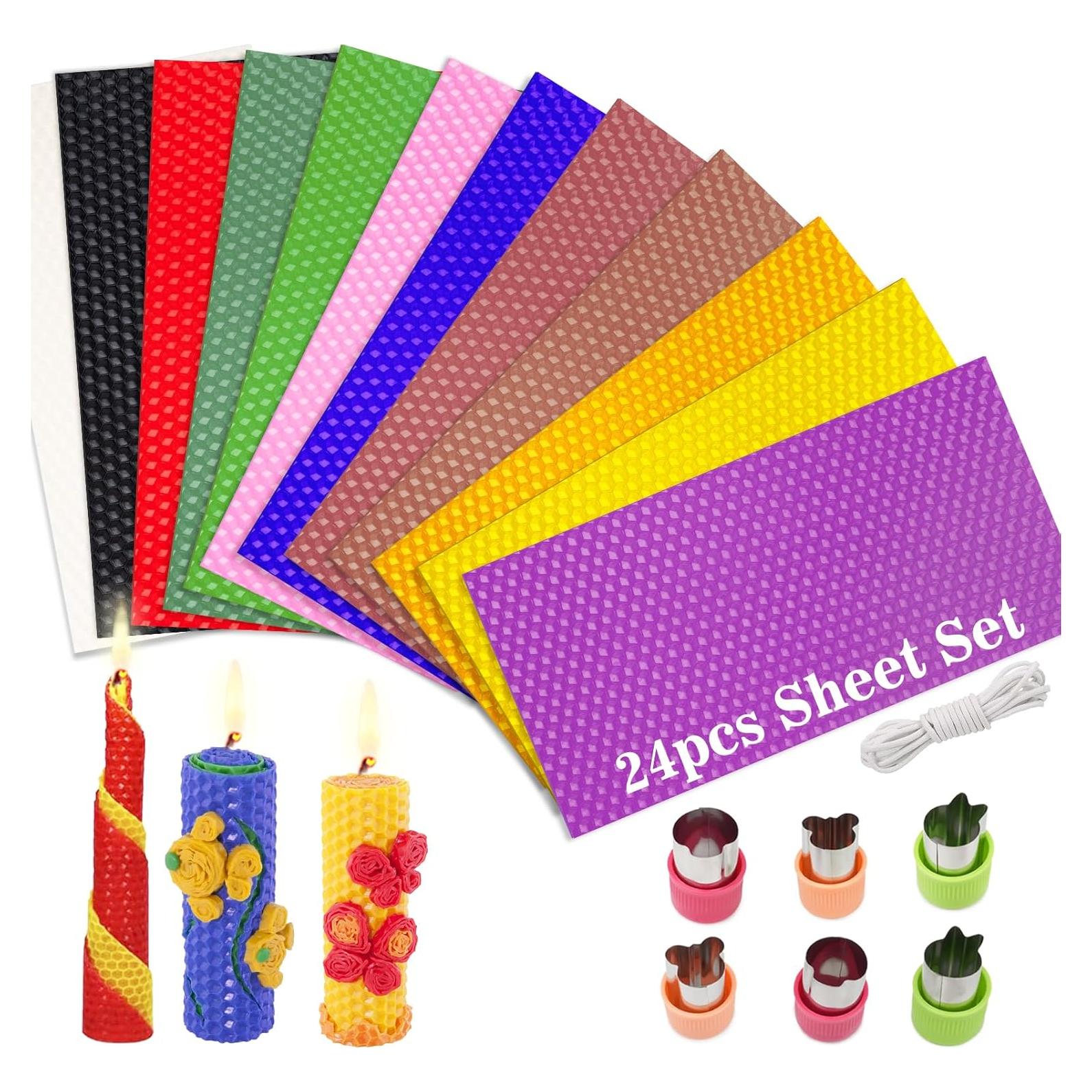 Kit de Velas de Cera de Abeja Aottom - 24 Piezas DIY