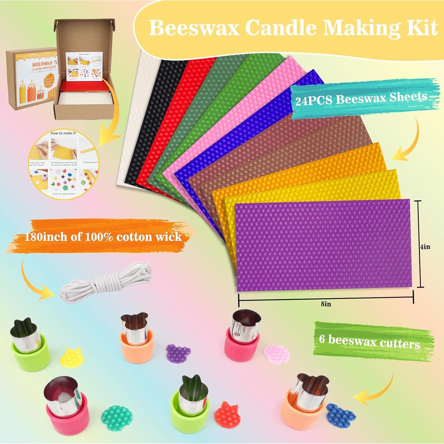 Kit de Velas de Cera de Abeja Aottom - 24 Piezas DIY