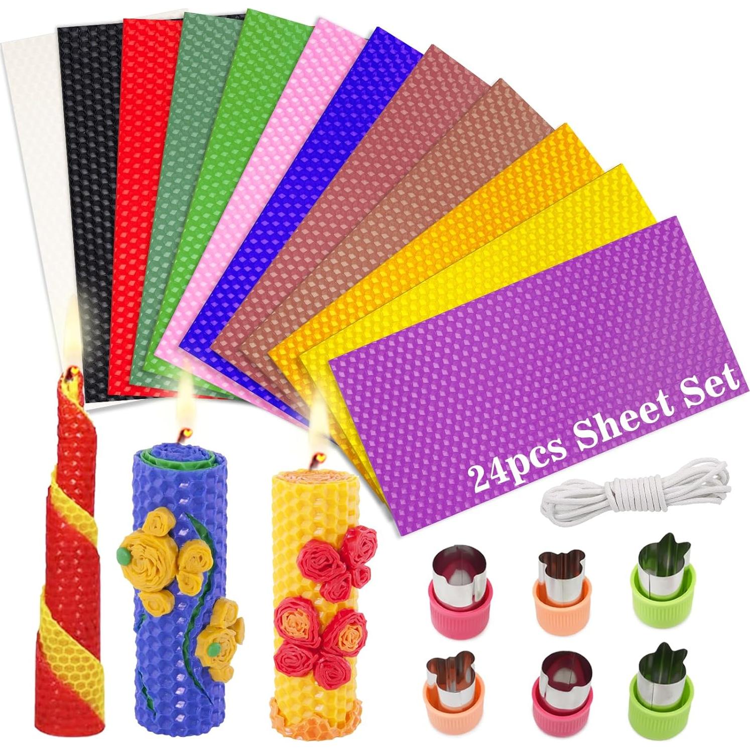 Kit de Velas de Cera de Abeja Aottom - 24 Piezas DIY