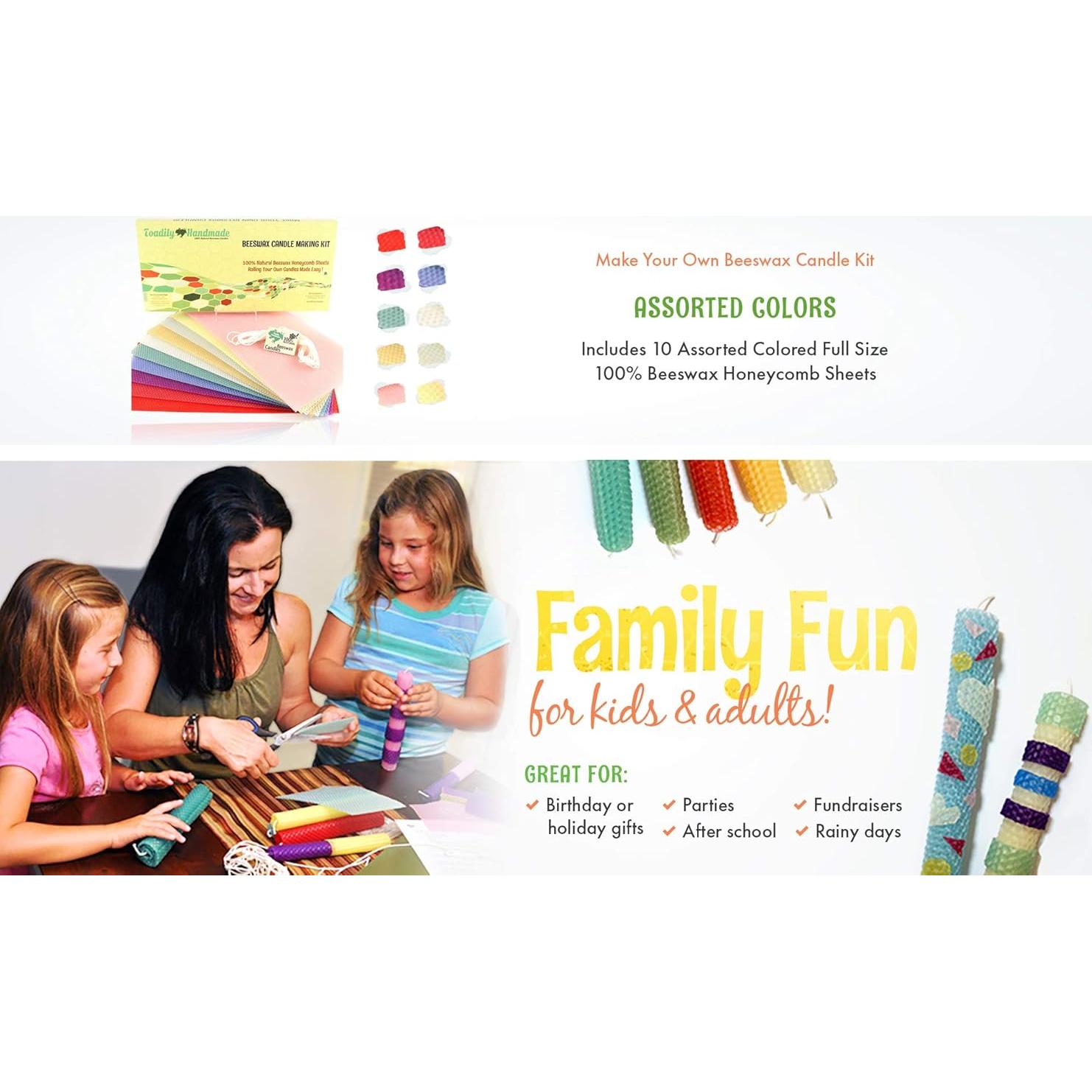 Kit de Fabricación de Velas de Cera de Abeja Toadily Handmade - 10 Hojas 42.9x20.8 cm