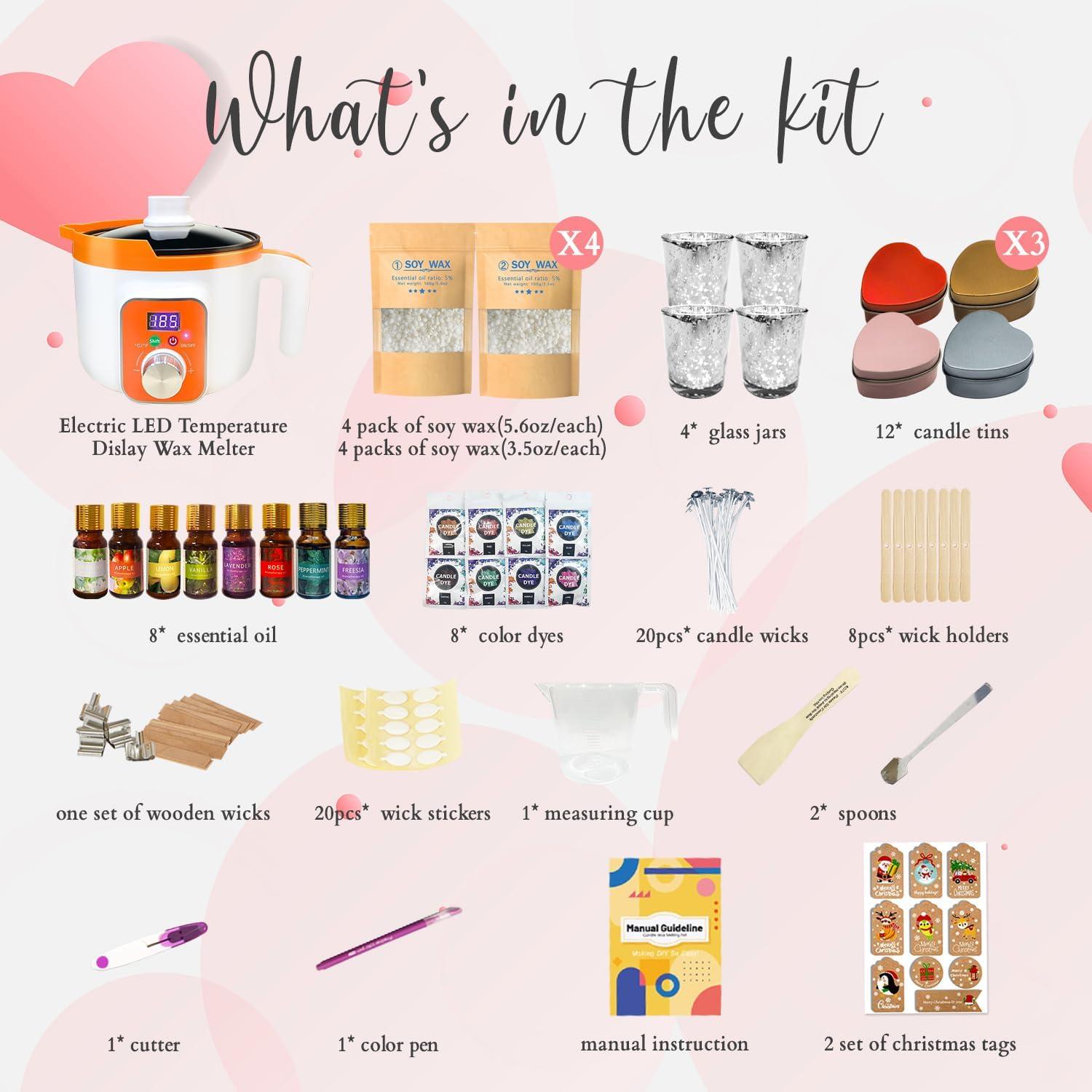 Kit de Fabricación de Velas Ksedcon 1kg con Olla Eléctrica