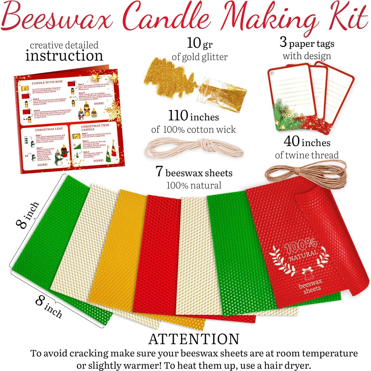 Kit de Fabricación de Velas de Cera de Abeja Candleology - Navidad