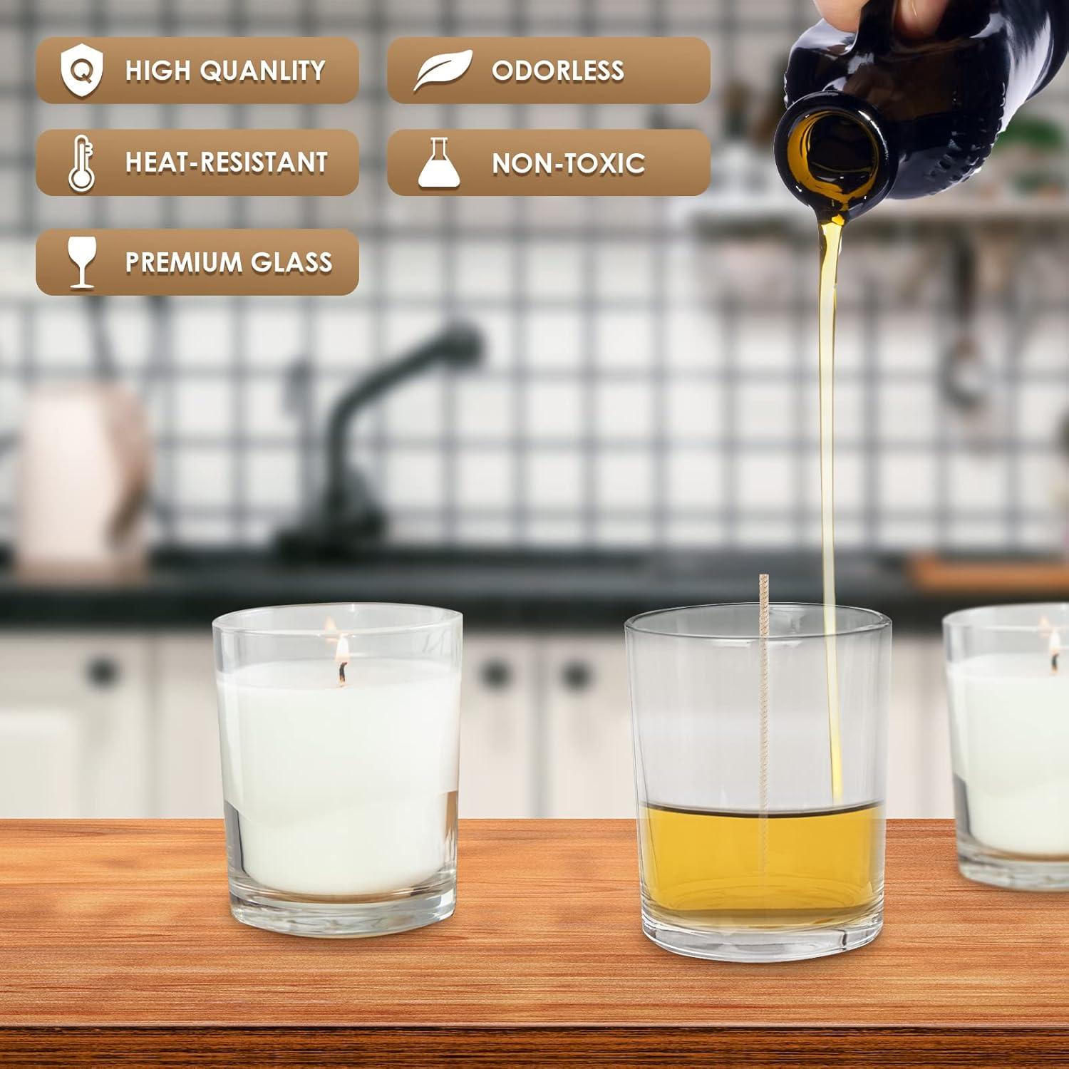 Paquete de 15 Tarros de Vela CONNOO 198g con Tapas de Bambú