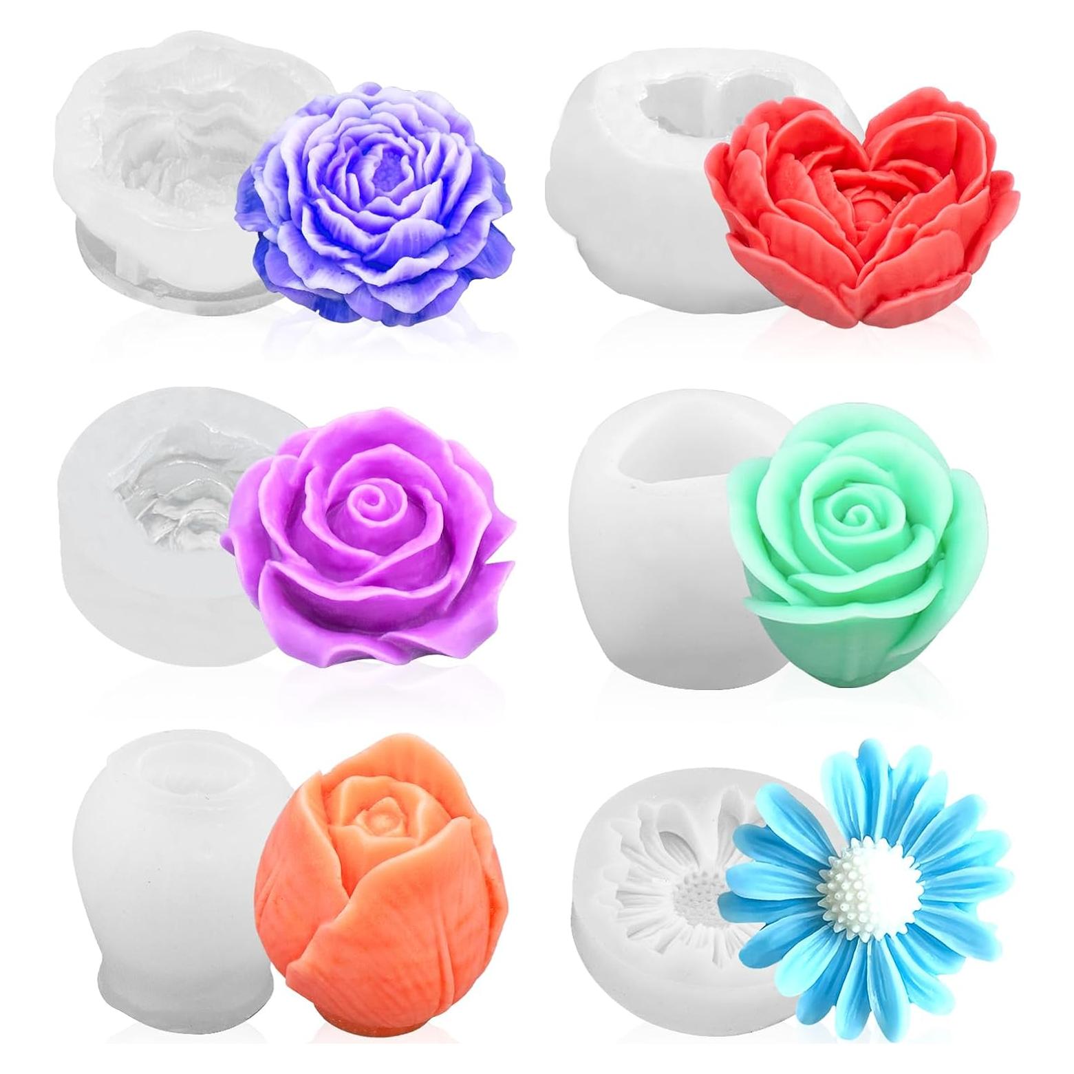 Conjunto de 6 Moldes de Silicona para Velas MUXIUNT