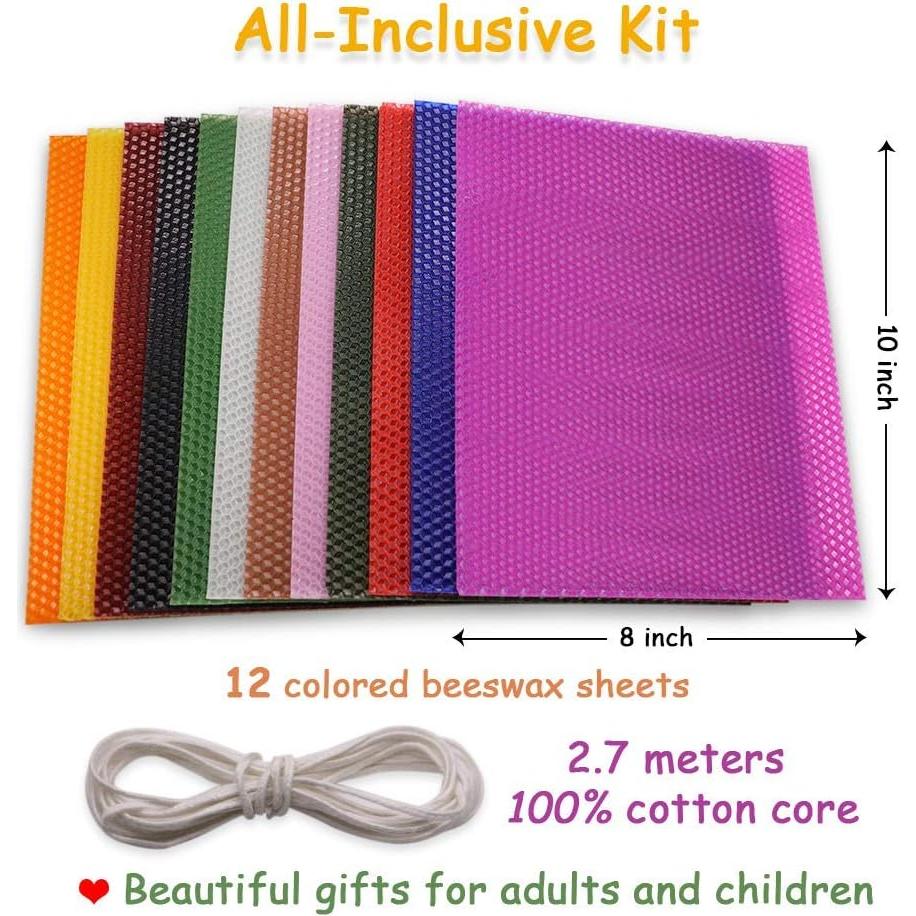 Kit de Velas de Cera de Abeja Tafuero 12 Piezas 20.32x25.4cm