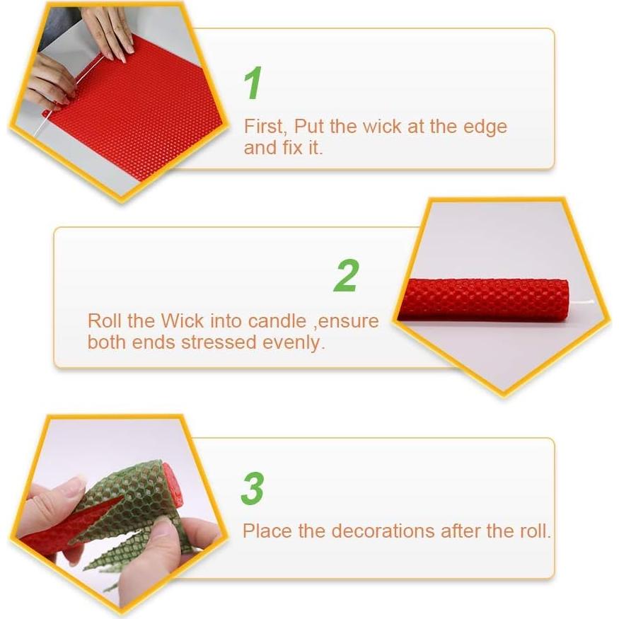 Kit de Velas de Cera de Abeja Tafuero 12 Piezas 20.32x25.4cm