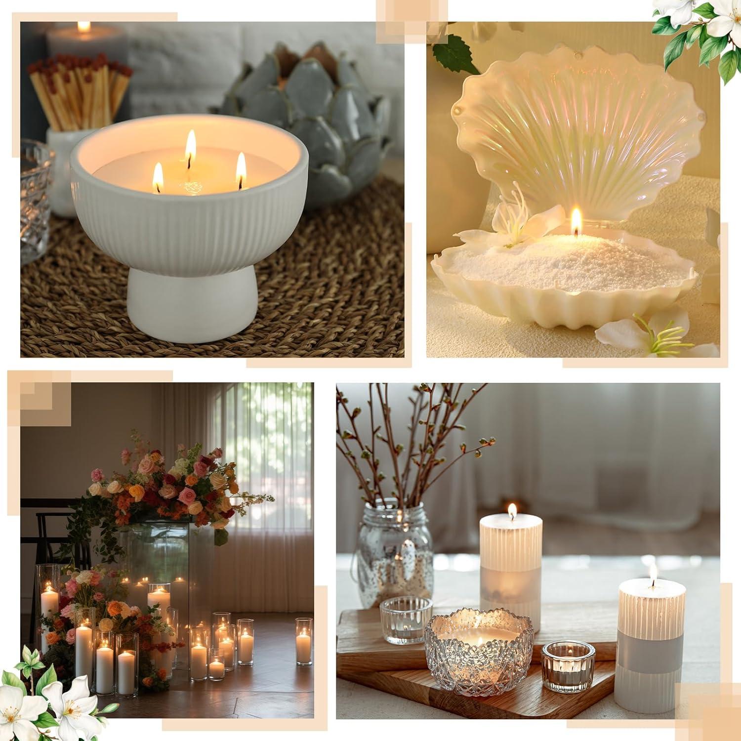 Kit de Recarga para Hacer Velas Conelist 1 lb Cera de Palma Jazmín