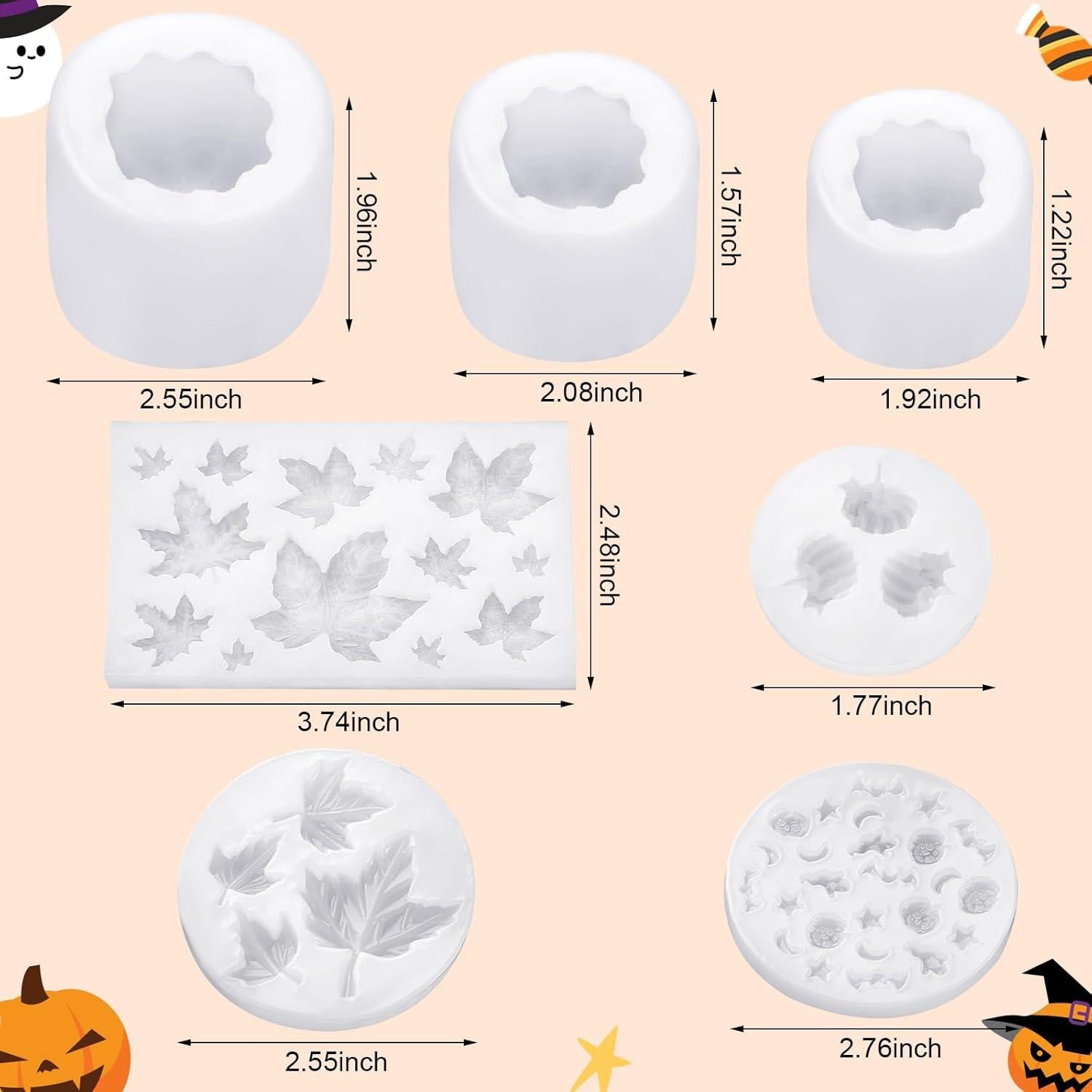 Kit de Moldes de Silicona Janinka para Velas Otoño 108 Pcs